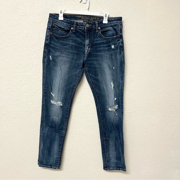 American Eagle Outfitters Other - American Eagle Skinny Denim Blue Jeans Size 34x32 360 Extreme Flex